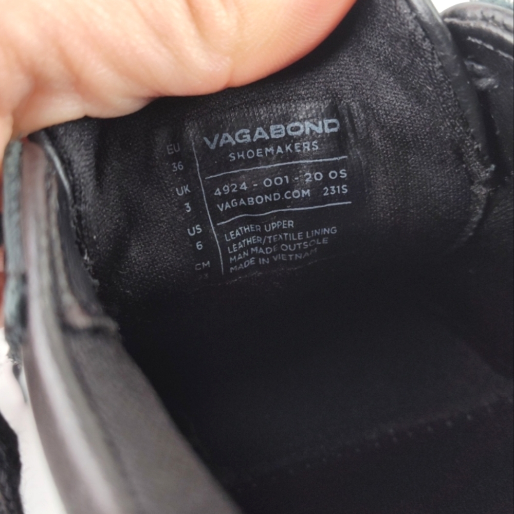 Vagabond Judy Black Leather Platform Sneakers - Picture 9 of 13